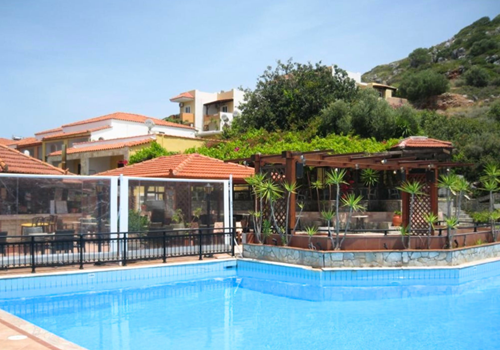 Outdoor Pool View at Bella Vista Apartments, Crete, Greece