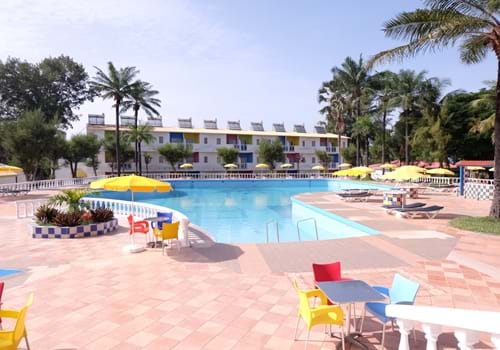 Pool at the Palma Rima Hotel, Kololi, Gambia.