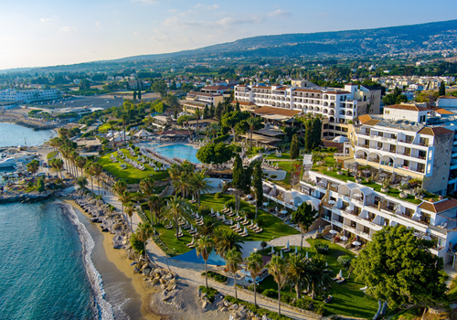 Beachfront at Coral Beach Hotel in Paphos, Cyprus