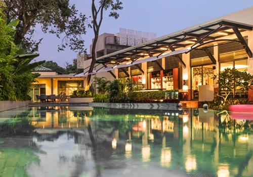 Exterior of Ibis Styles Vagator and Swimming Pool, Goa, India